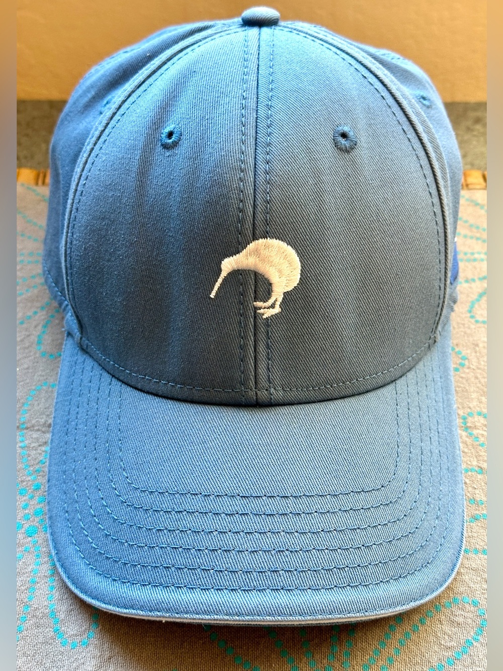 Wild Kiwi New Zealand Baseball Cap Blue Embroidered Kiwi Bird Adjustable Hat